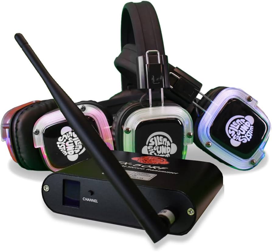 Amazon.com: Silent Sound System 50 Pack Silent Disco LED Headphone